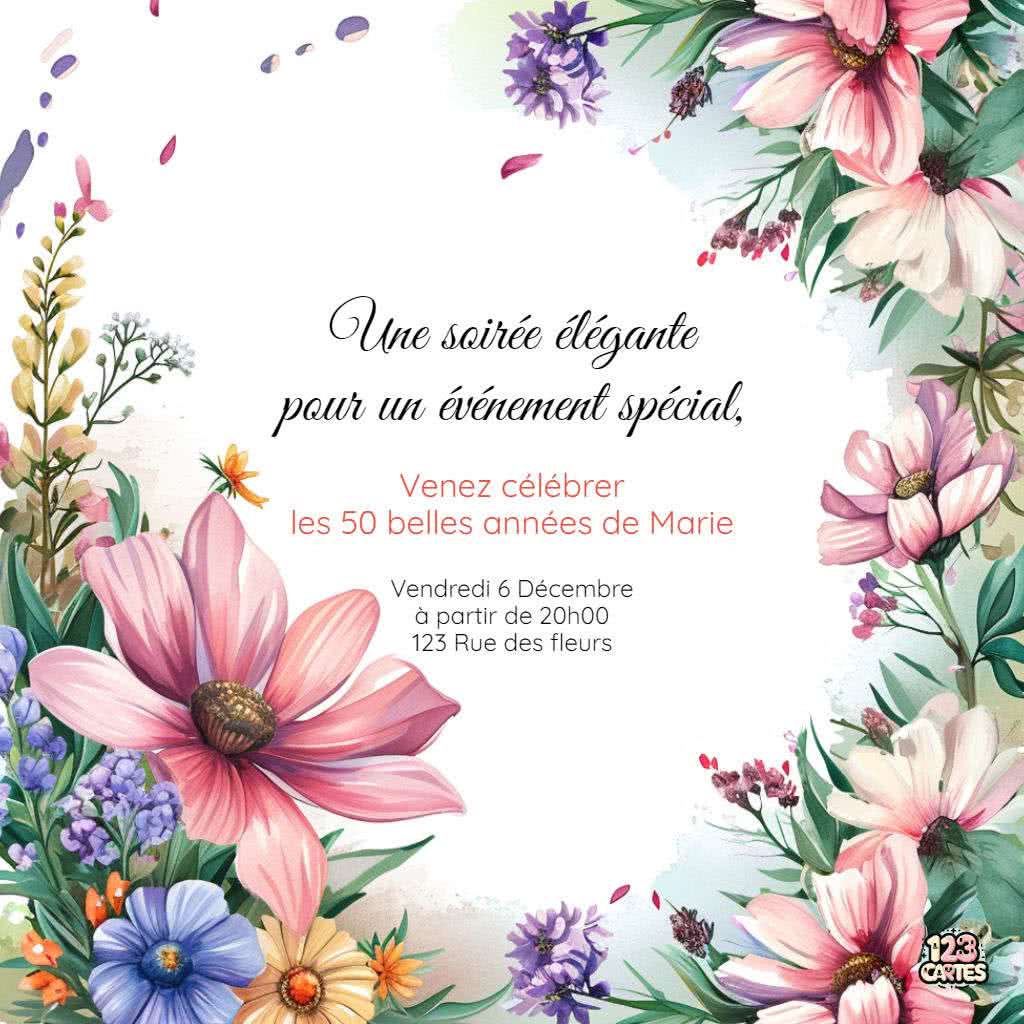 invitation anniversaire adulte