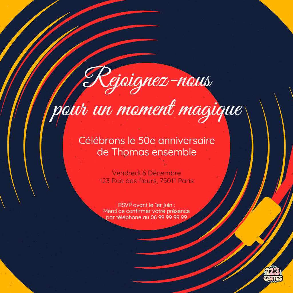 invitation anniversaire adulte