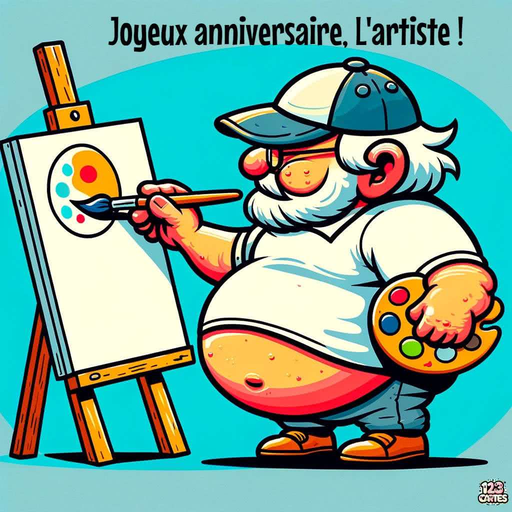 artiste qui dessine image anniversaire