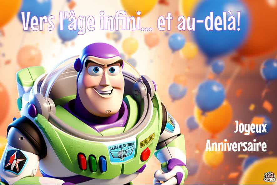 image anniversaire Buzz l'éclair, vers l'âge infini et au-delà