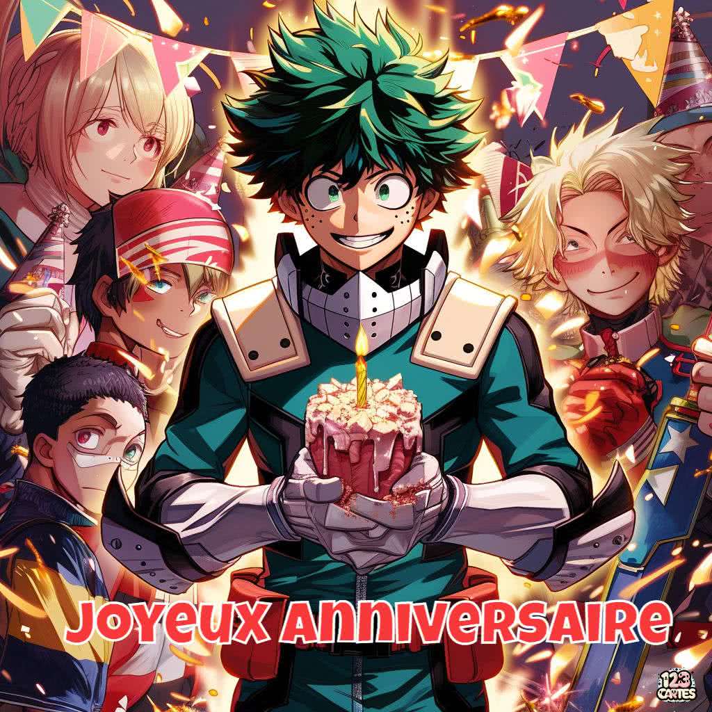 carte anniversaire my hero academia