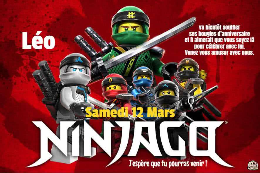 Ninjago Spinjitzu, affiche, invitation