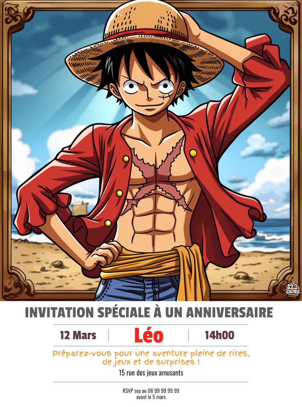 invitation One piece pirate gratuite