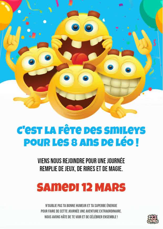 smiley drôles et amusants, invitation anniversaire