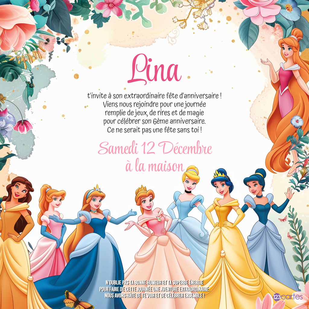 le bal des princesses invitation anniversaire