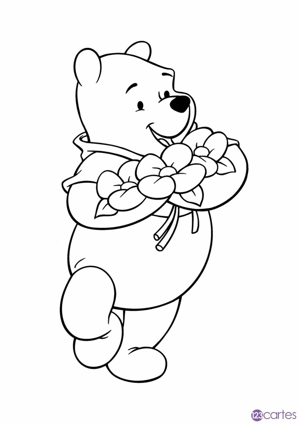 Le bouquet de fleurs de Winnie l'ourson