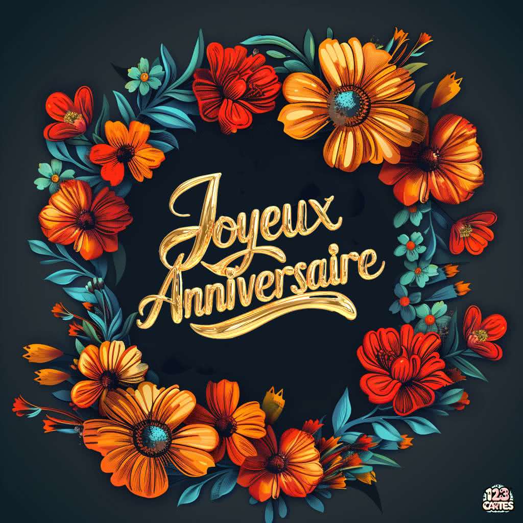 Carnaval de Fleurs Tropicales carte joyeux anniversaire