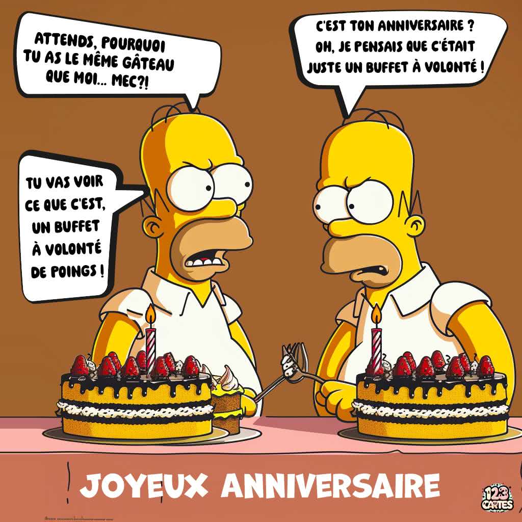 Le Duel des Gâteaux, Homer vs. Homer carte joyeux anniversaire