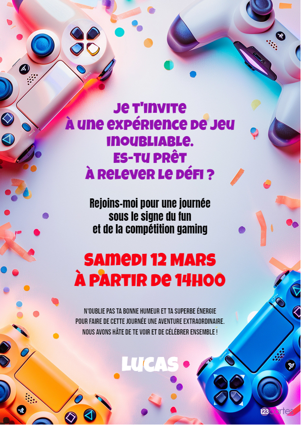 en mode jeu invitation anniversaire jeux vidéos