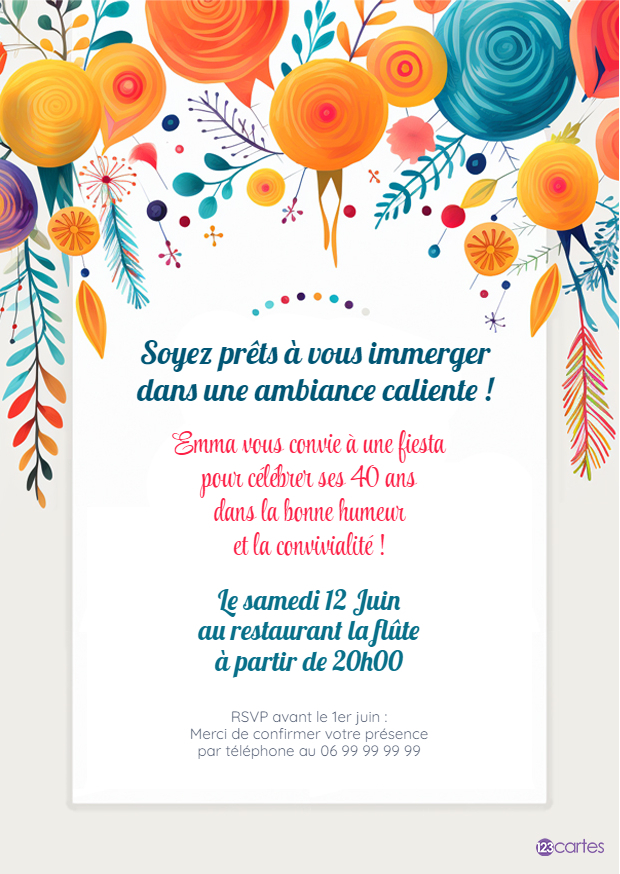 fiesta invitation anniversaire