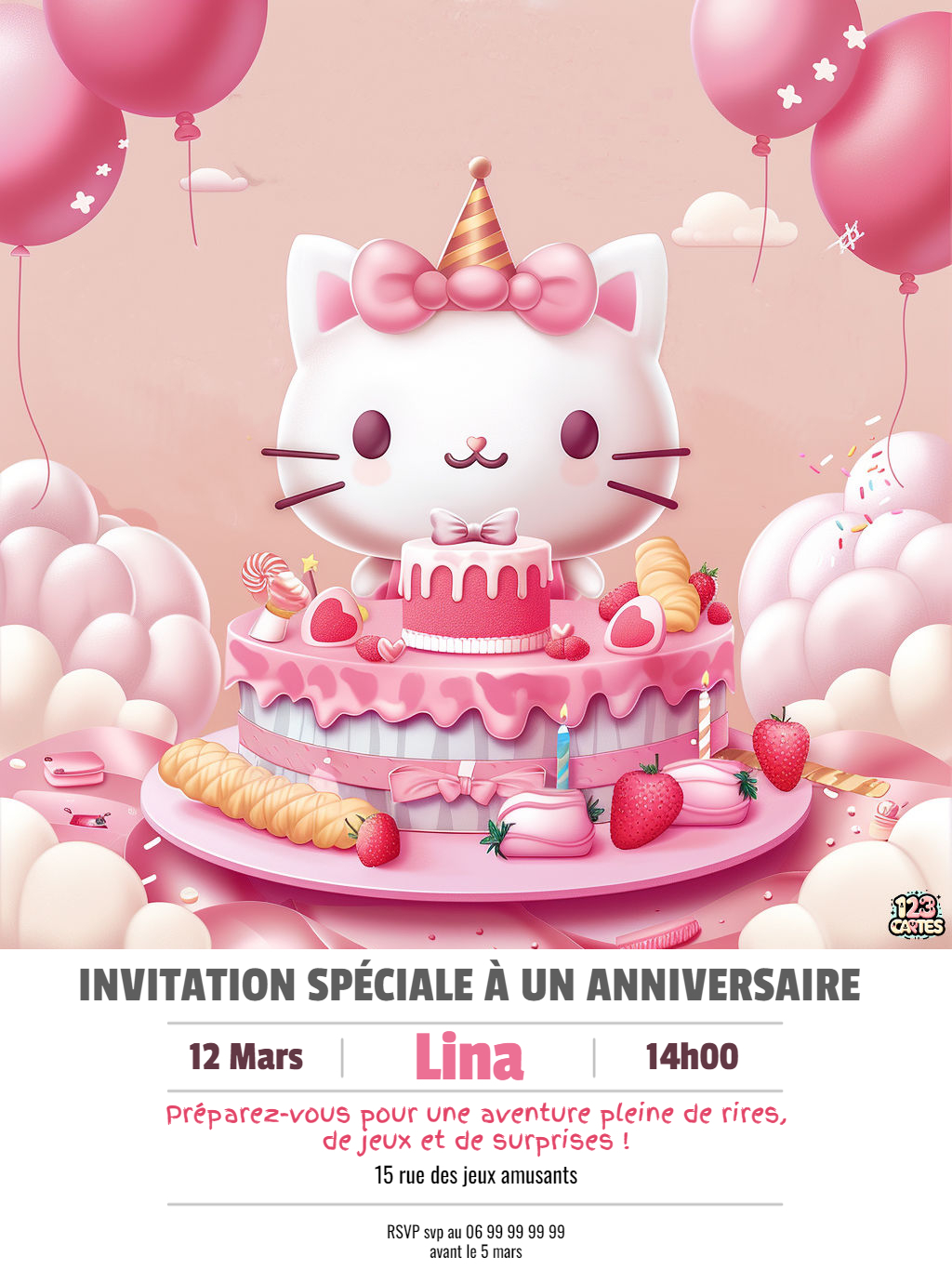 hello kitty invitation anniversaire