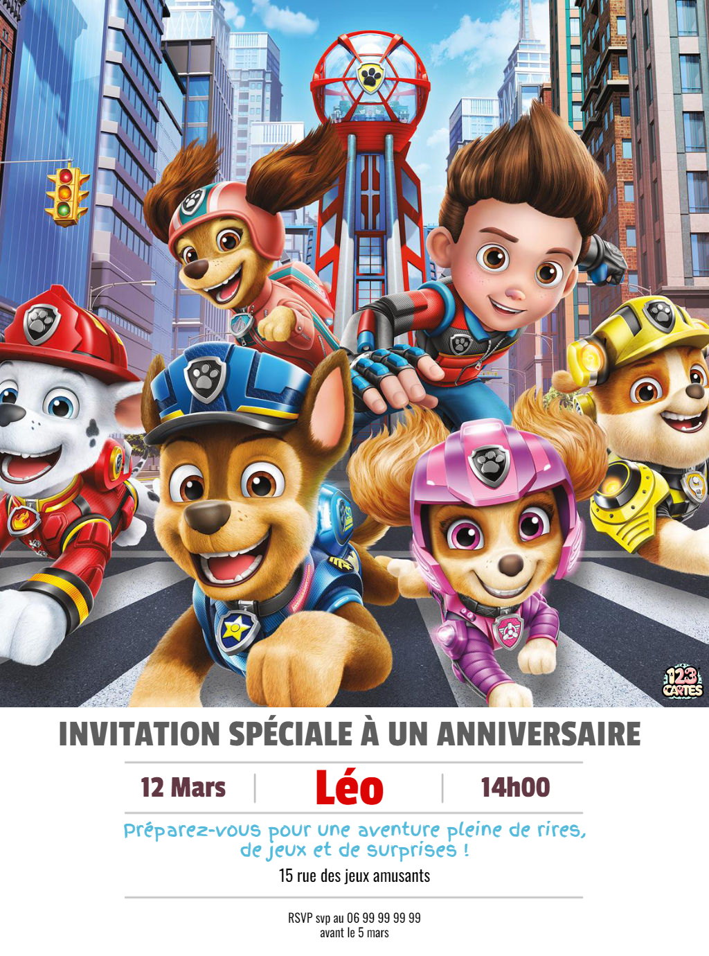 la Pat'patrouille invitation anniversaire