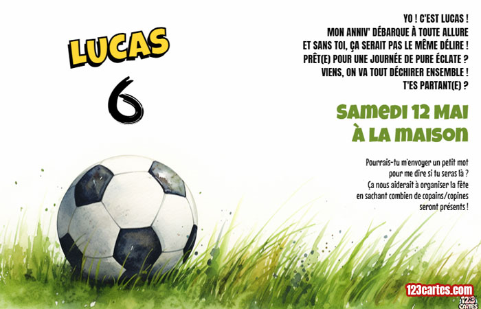 modèles invitations anniversaire foot gratuits à imprimer