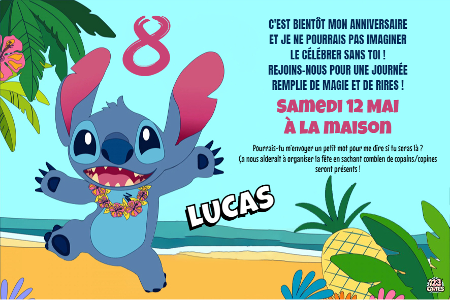 stitch invitation anniversaire