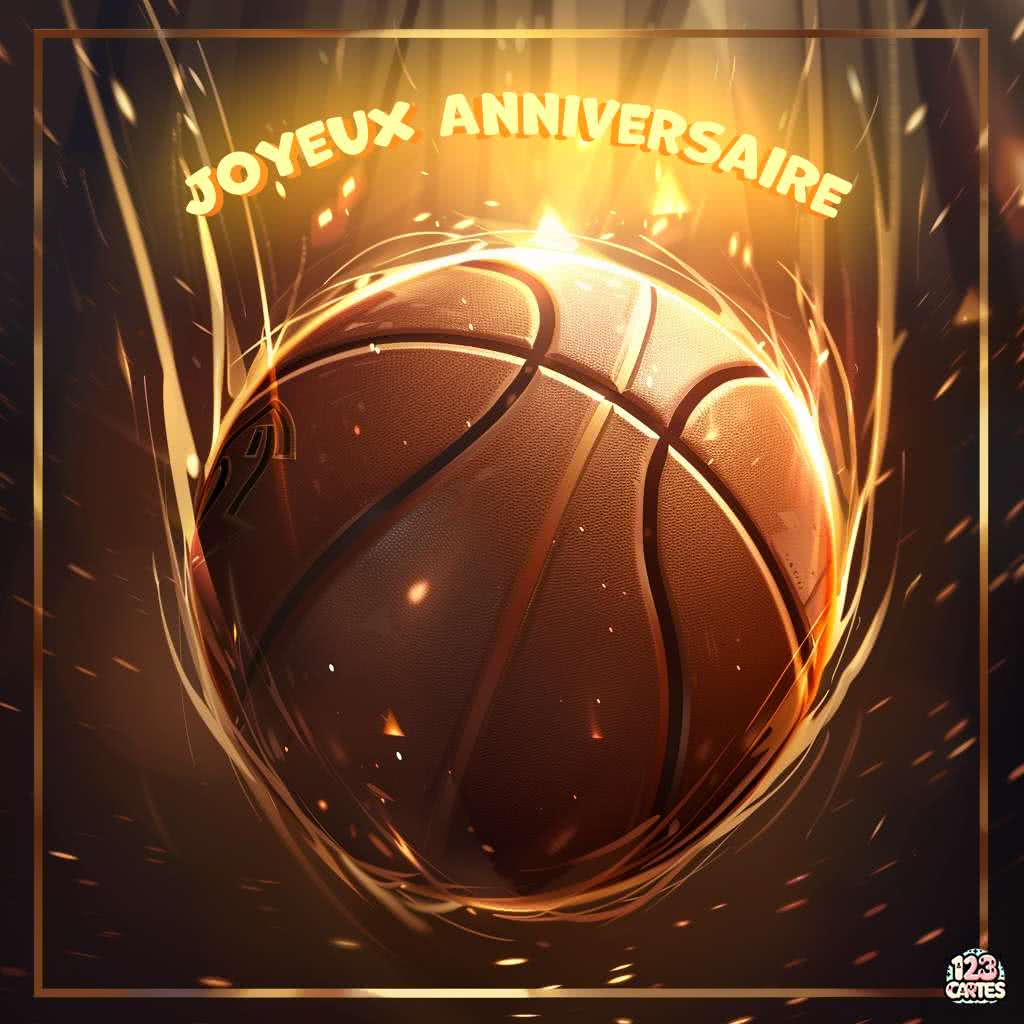 Ballon Basket carte joyeux anniversaire