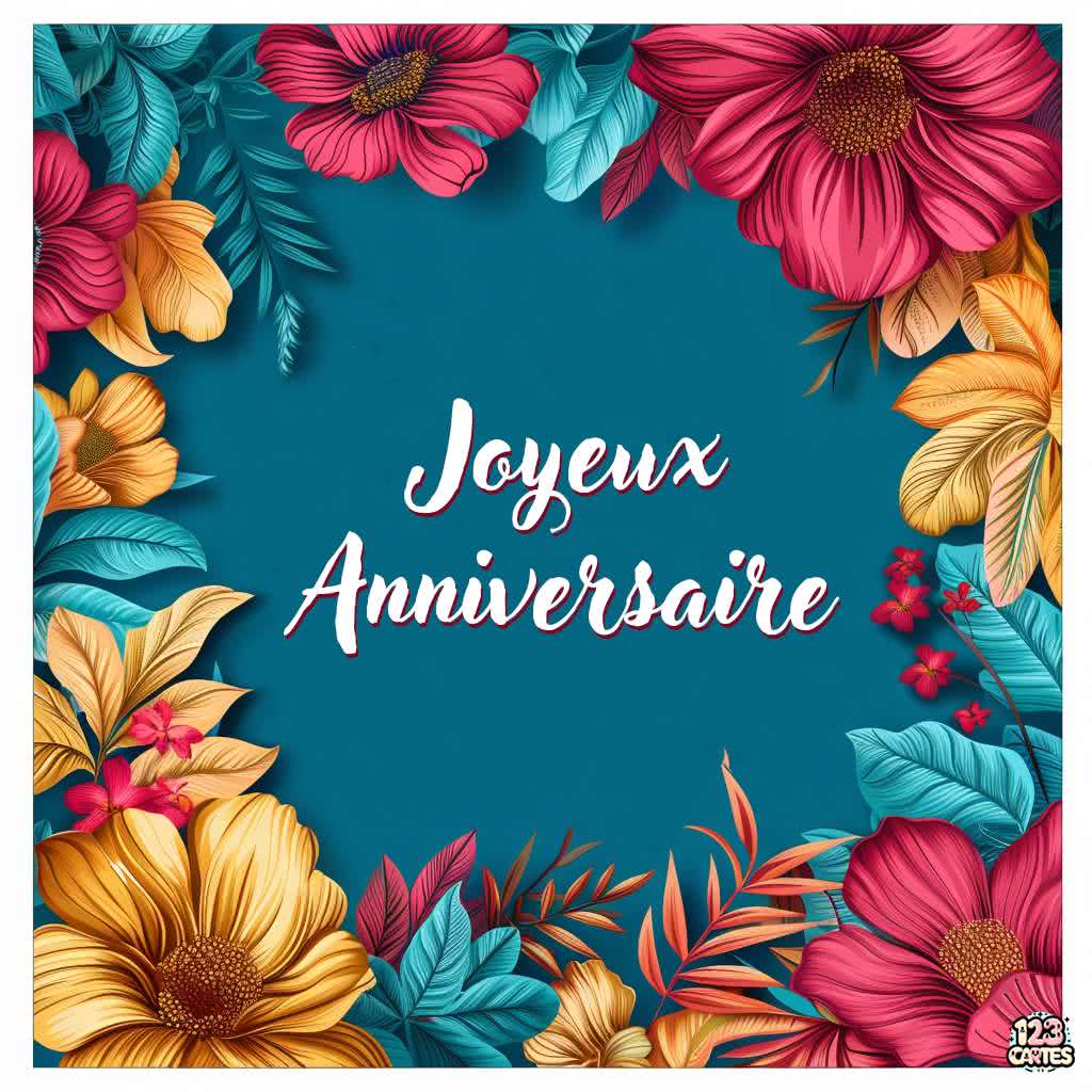 Fleurs Évanescentes carte joyeux anniversaire