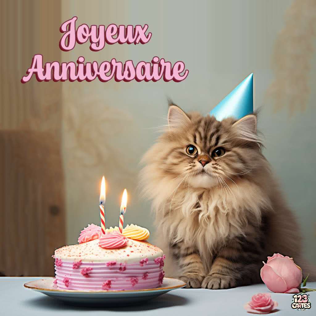 L'Instant Gourmand du Chaton carte joyeux anniversaire