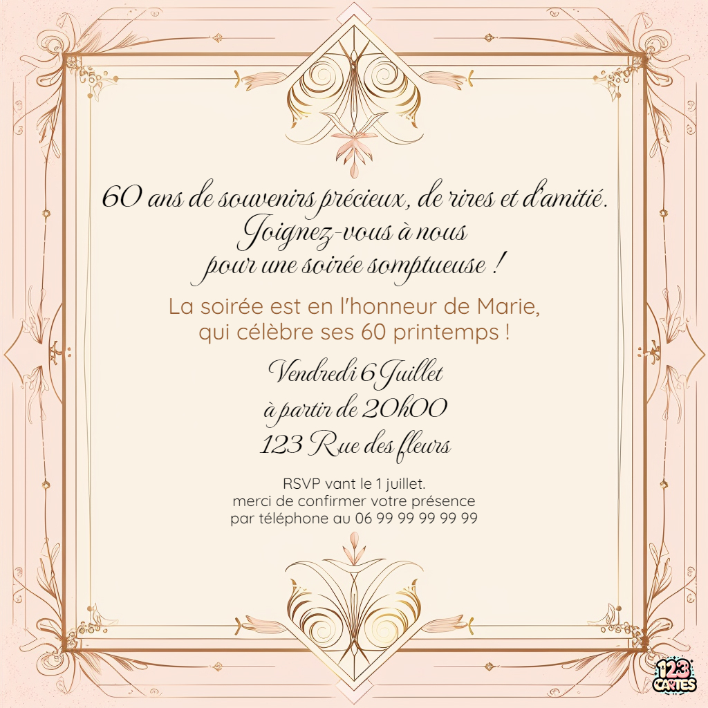 Luxe et élégance moderne invitation anniversaire