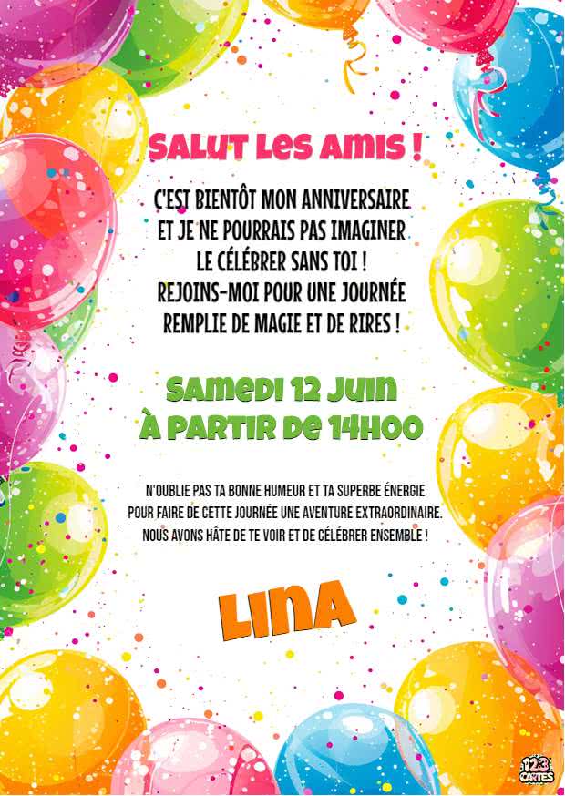 mega fête invitation anniversaire