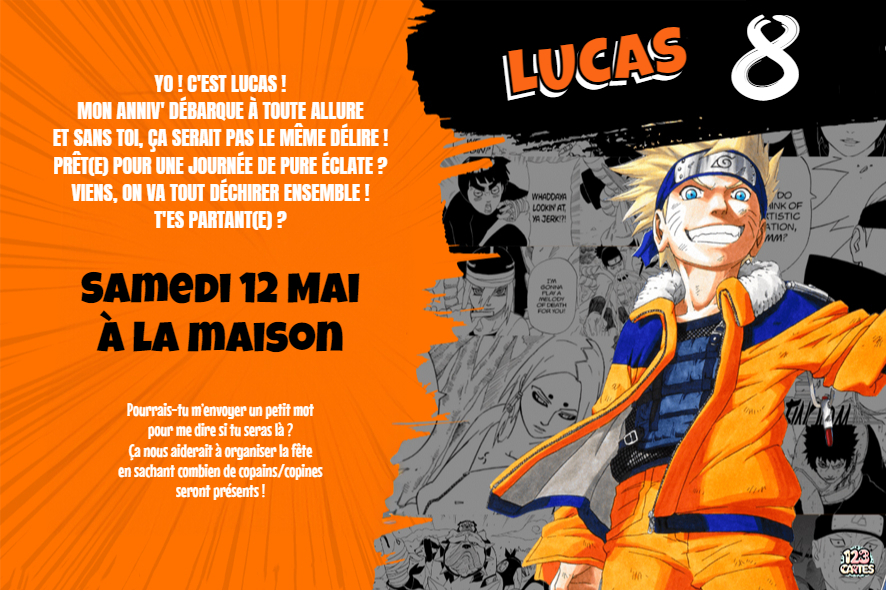 Naruto ninja invitation anniversaire