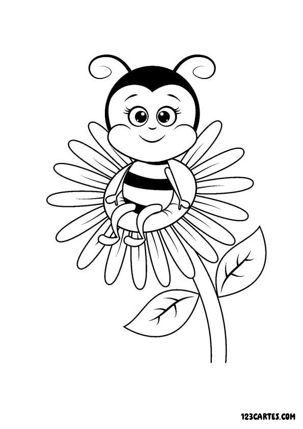 Coloriage abeille 15 dessin à imprimer