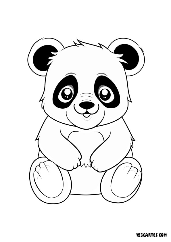 Coloriage Panda 10 | Imprimez et Coloriez - 123cartes