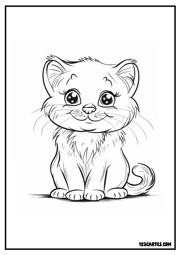 Coloriage mignon chaton