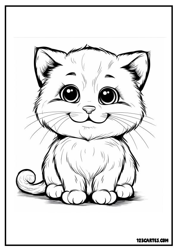 Coloriage chat dodu, rondeurs adorables