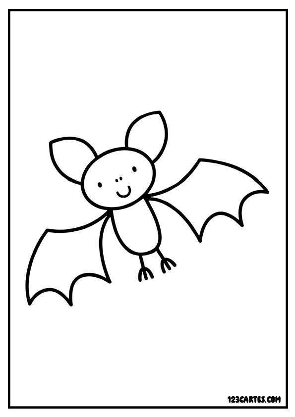 Coloriage bébé chauve-souris, animal mignon à mettre en couleur