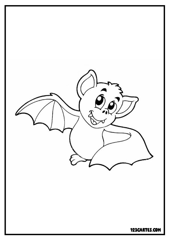 Coloriage chauve-souris en vol stationnaire