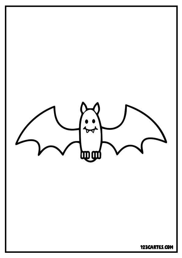 Coloriage chauve-souris stylisée, silhouette épurée