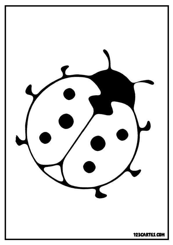 Image de coccinelle stylisée à imprimer pour coloriage