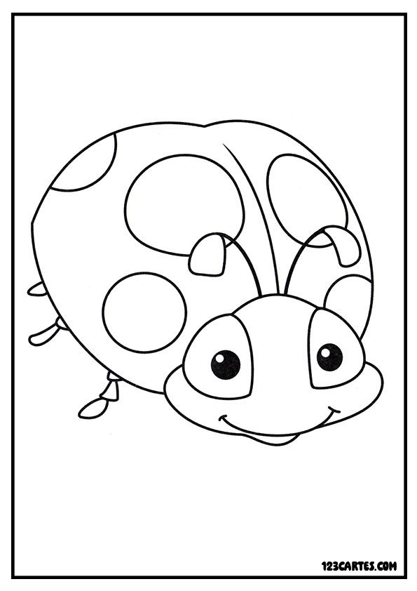 Coloriage amusant de coccinelle avec de grands yeux