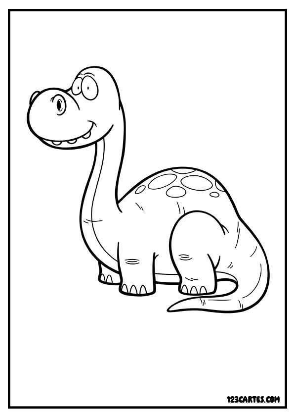 Diplodocus gentil, coloriage dinosaure au long cou