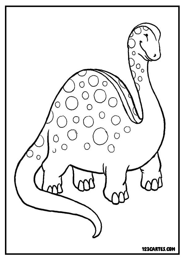 Brachiosaurus majestueux, coloriage grand dinosaure