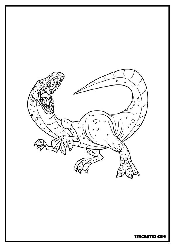 Vélociraptor féroce, coloriage dinosaure carnivore