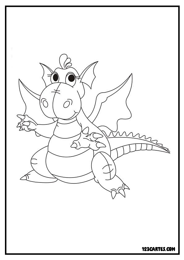 Dragon gardien du trésor, coloriage légende médiévale