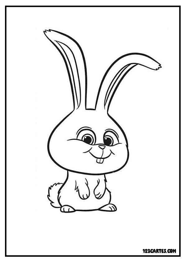 Lapin souriant, dessin expressif à colorier