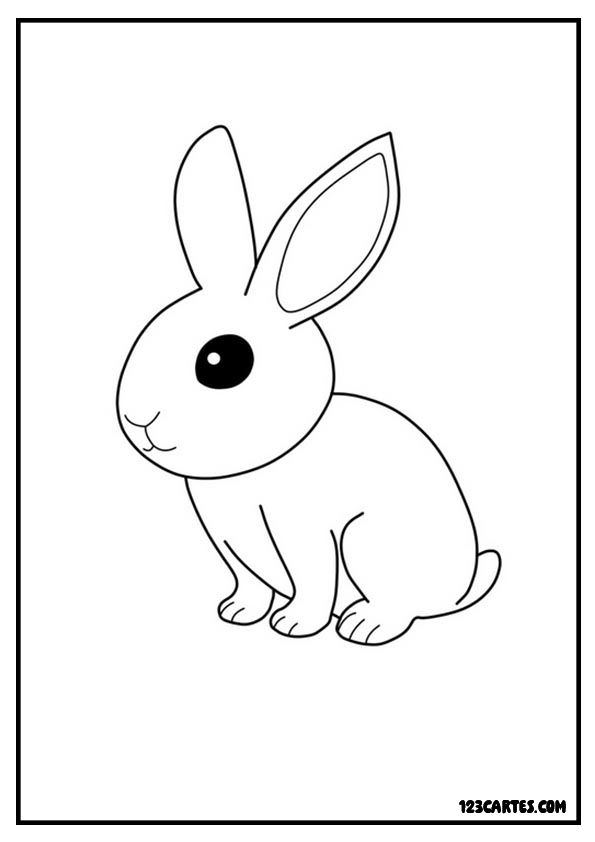 Petit lapin curieux, coloriage animaux de compagnie