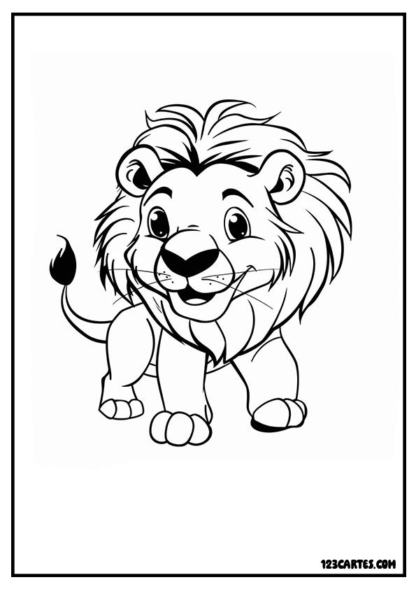 Lion majestueux, coloriage roi de la jungle