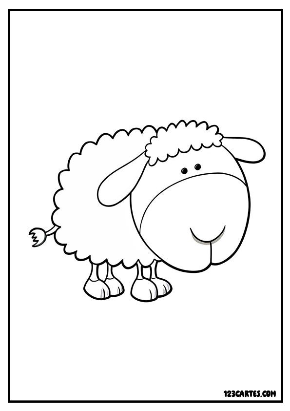 Mouton stylisé, coloriage facile maternelle