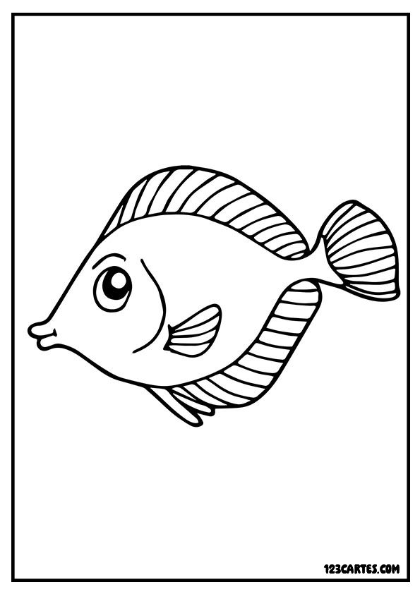 Illustration mignonne d'un poisson au regard expressif, parfaite pour les enfants