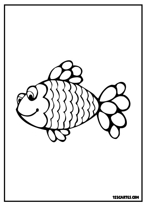 Coloriage amusant d'un poisson joufflu, excellent pour stimuler la créativité