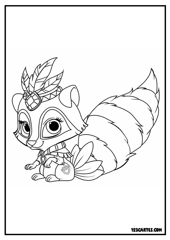 Coloriage d'une ratonne princesse avec ses beaux habits