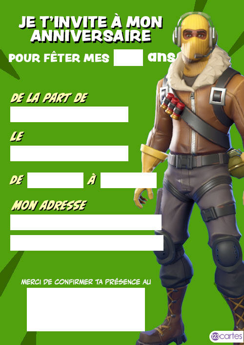 Raptor Fortnite invitation anniversaire